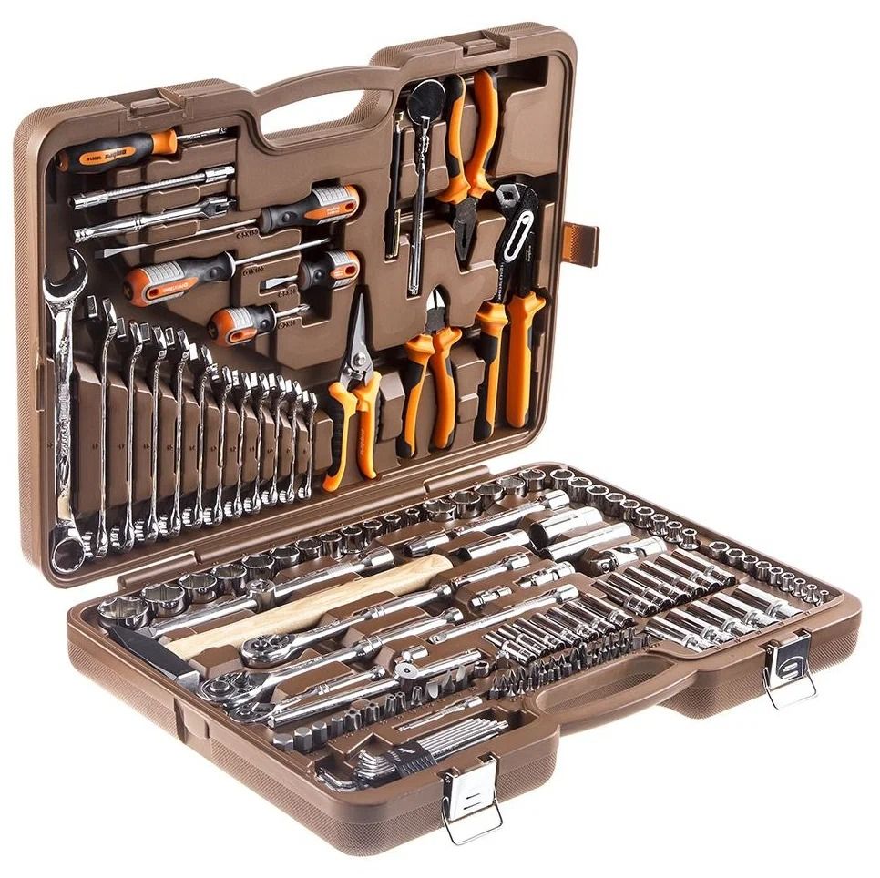 Универсальный набор инструмента 1/4", 3/8" и 1/2"DR Ombra OMT150S, 150 штук - фото